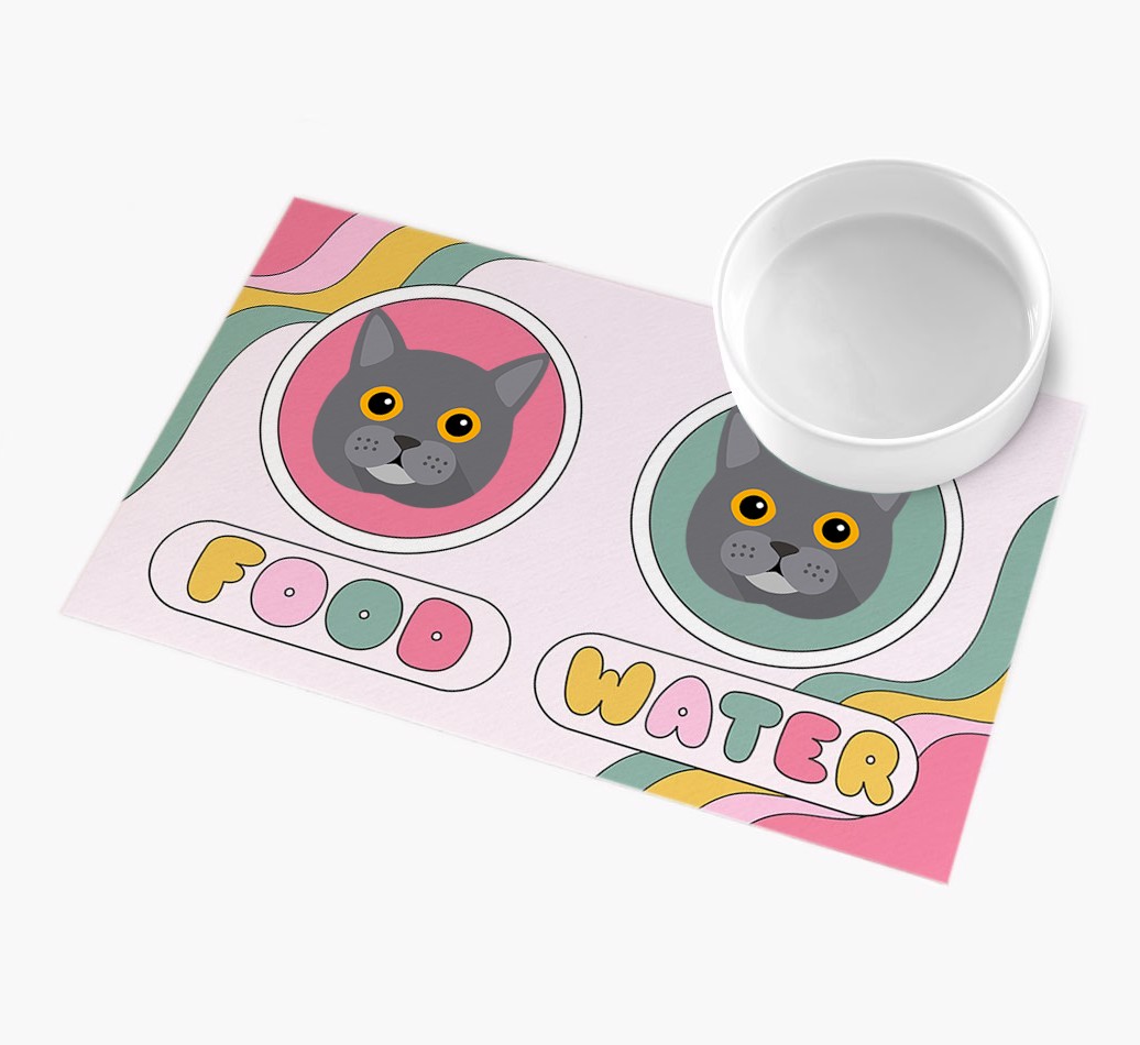 Rainbow Icons:  Personalised {breedFullName} Feeding Mat