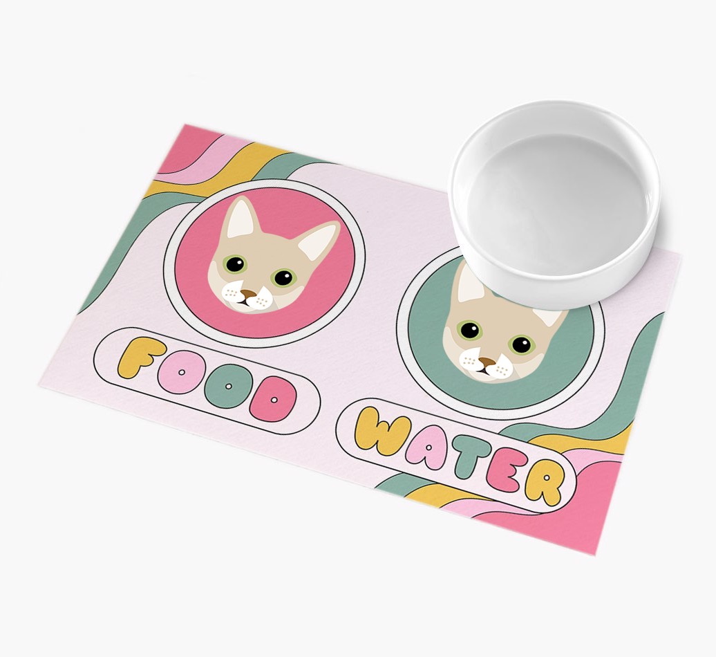 Rainbow Icons:  Personalised {breedFullName} Feeding Mat