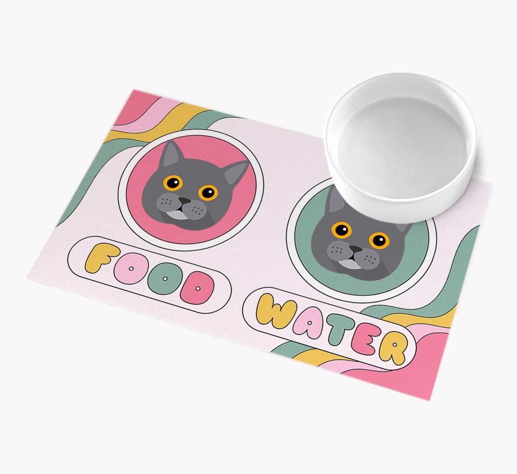 Rainbow Icons:  Personalised {breedFullName} Feeding Mat