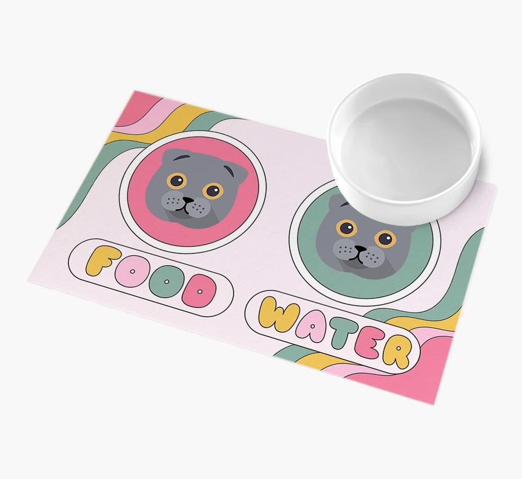Rainbow Icons:  Personalised {breedFullName} Feeding Mat