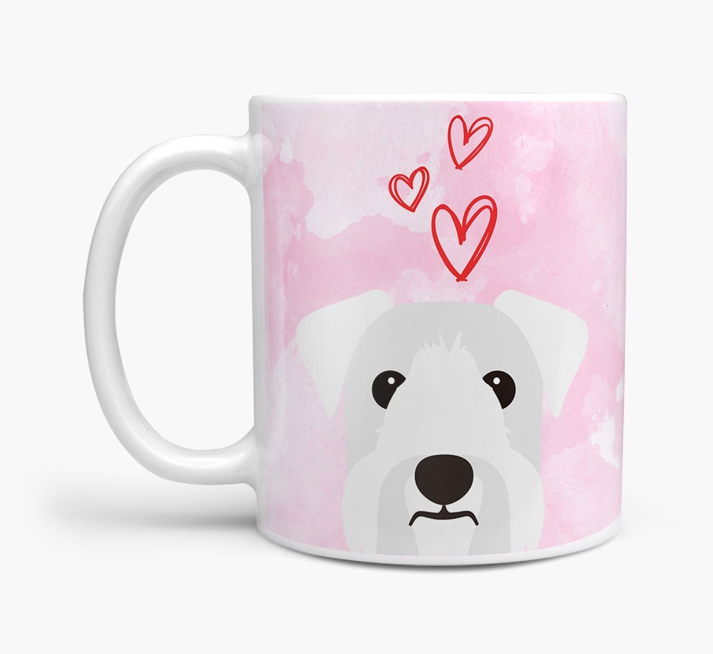 Peeking {breedFullName} Icon and Hearts Mug