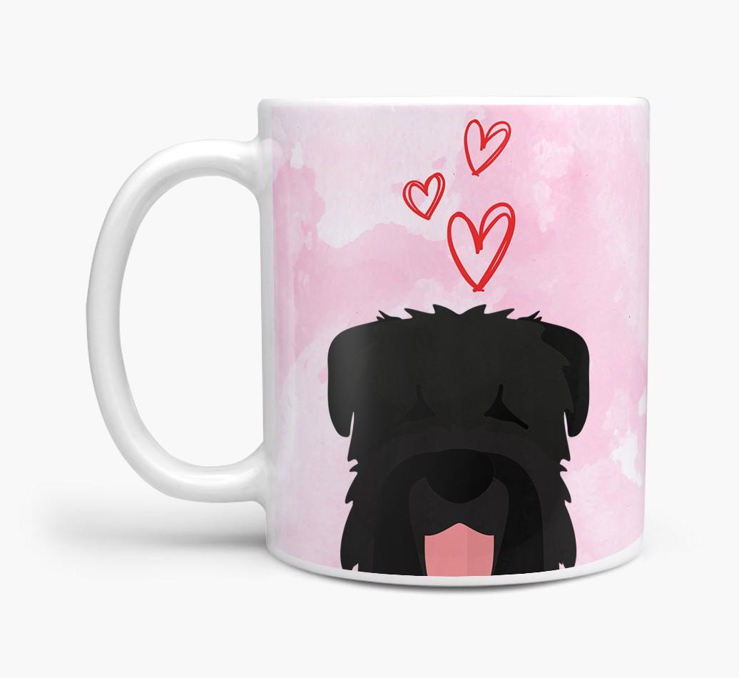 Peeking {breedFullName} Icon and Hearts Mug