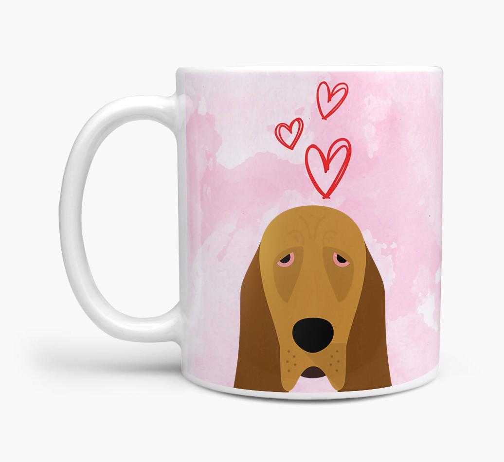 Peeking {breedFullName} Icon and Hearts Mug