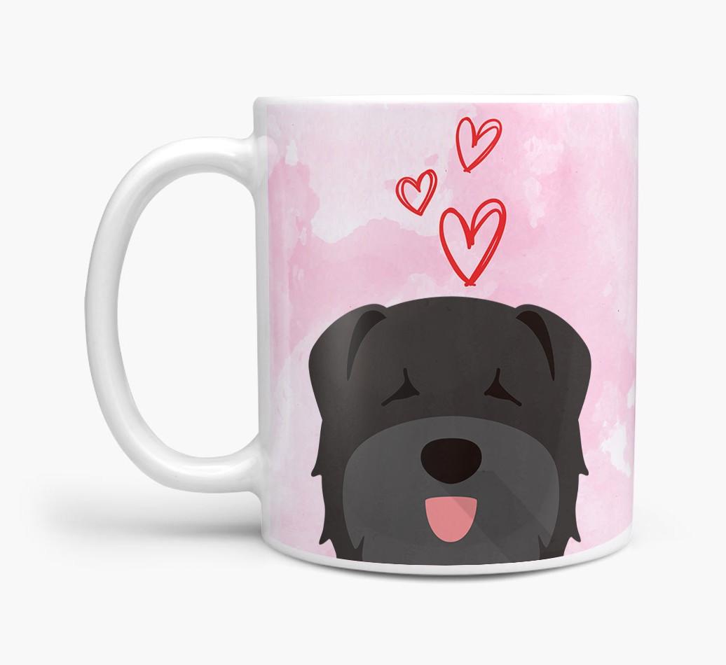 Peeking {breedFullName} Icon and Hearts Mug
