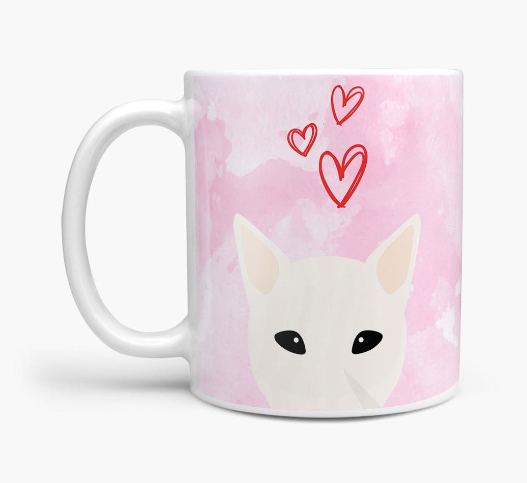 Peeking {breedFullName} Icon and Hearts Mug