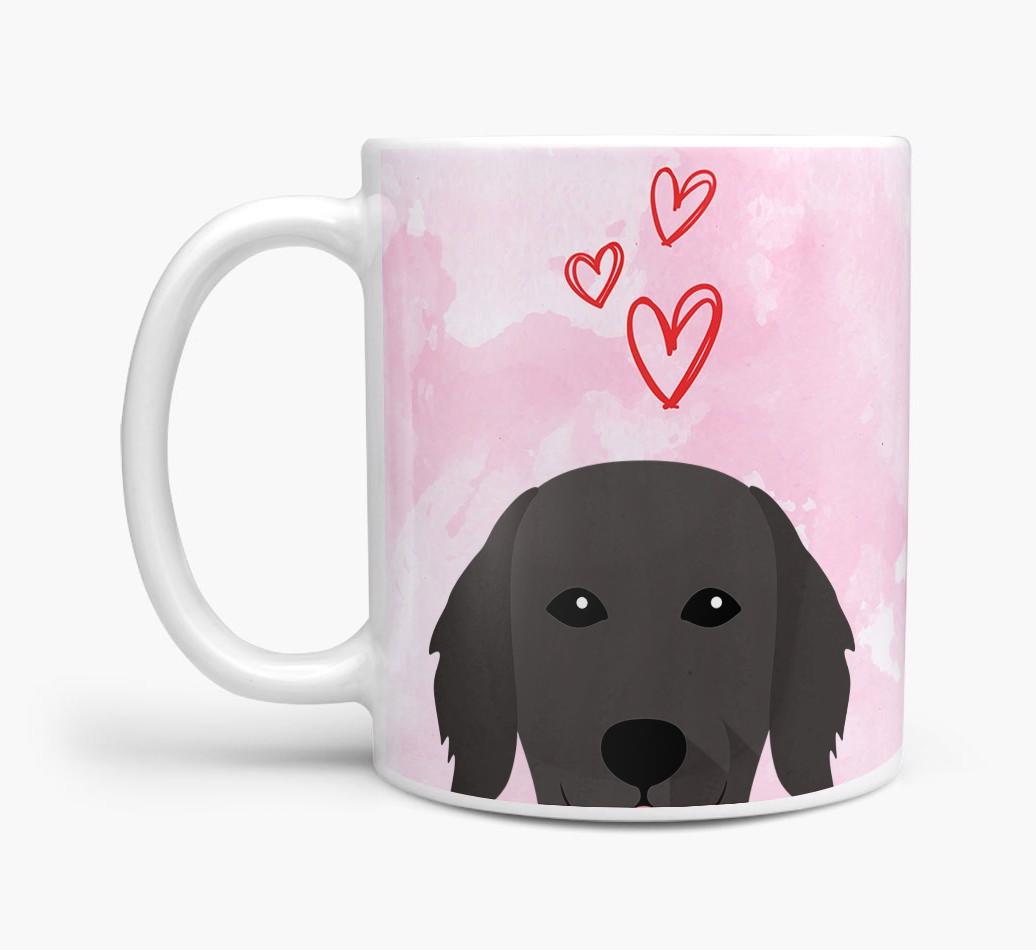 Peeking {breedFullName} Icon and Hearts Mug