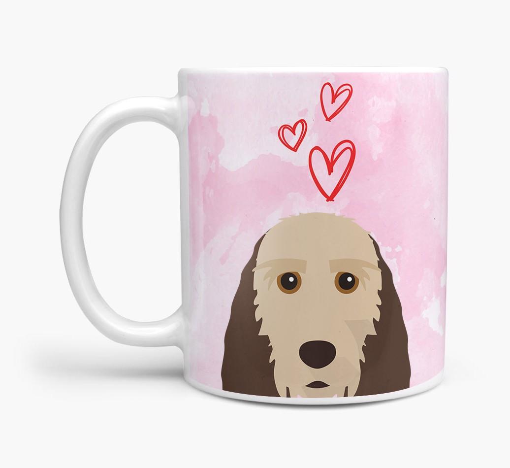 Peeking {breedFullName} Icon and Hearts Mug