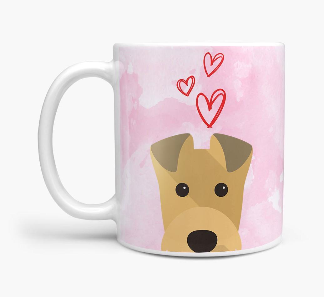 Peeking {breedFullName} Icon and Hearts Mug