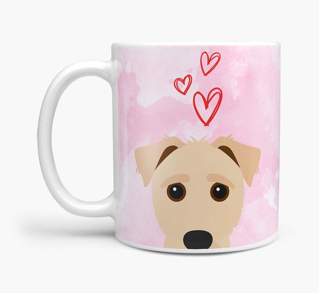 Peeking {breedFullName} Icon and Hearts Mug