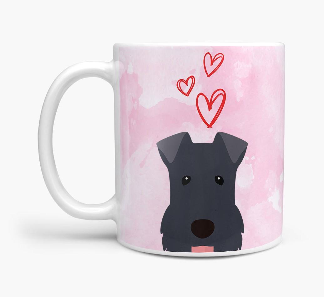 Peeking {breedFullName} Icon and Hearts Mug