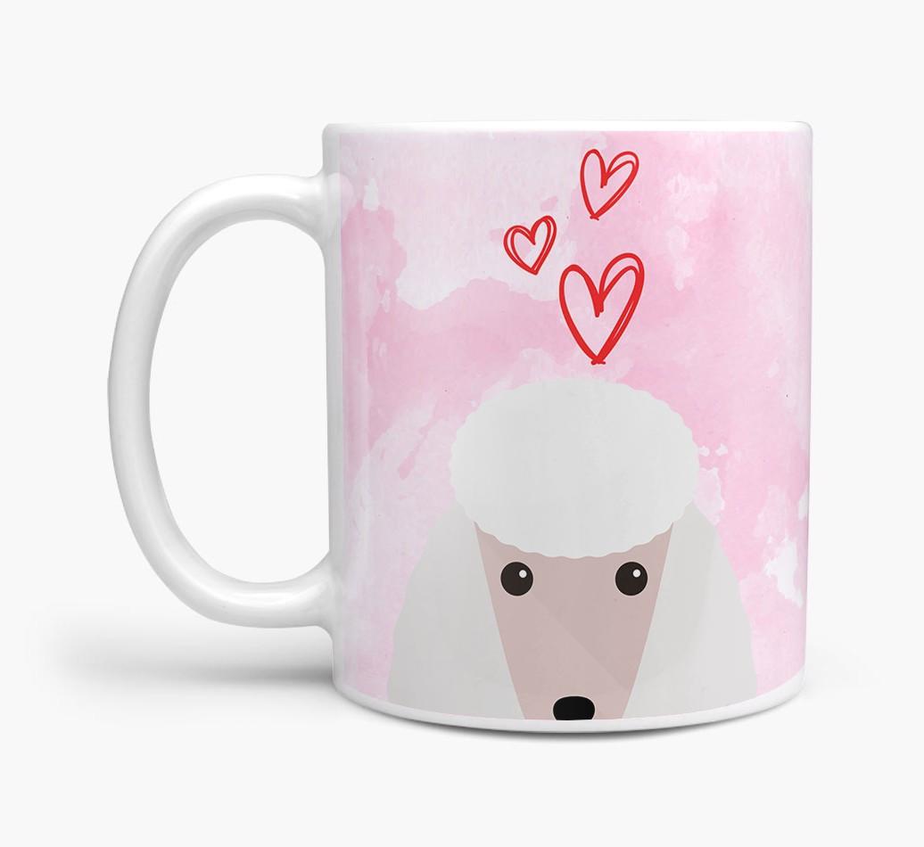 Peeking {breedFullName} Icon and Hearts Mug