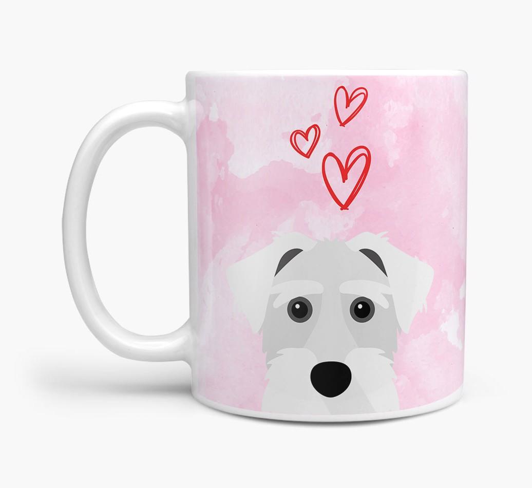 Peeking {breedFullName} Icon and Hearts Mug