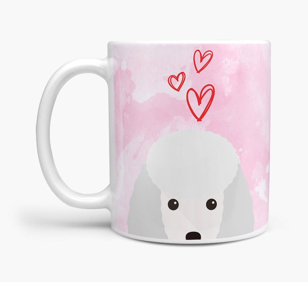 Peeking {breedFullName} Icon and Hearts Mug