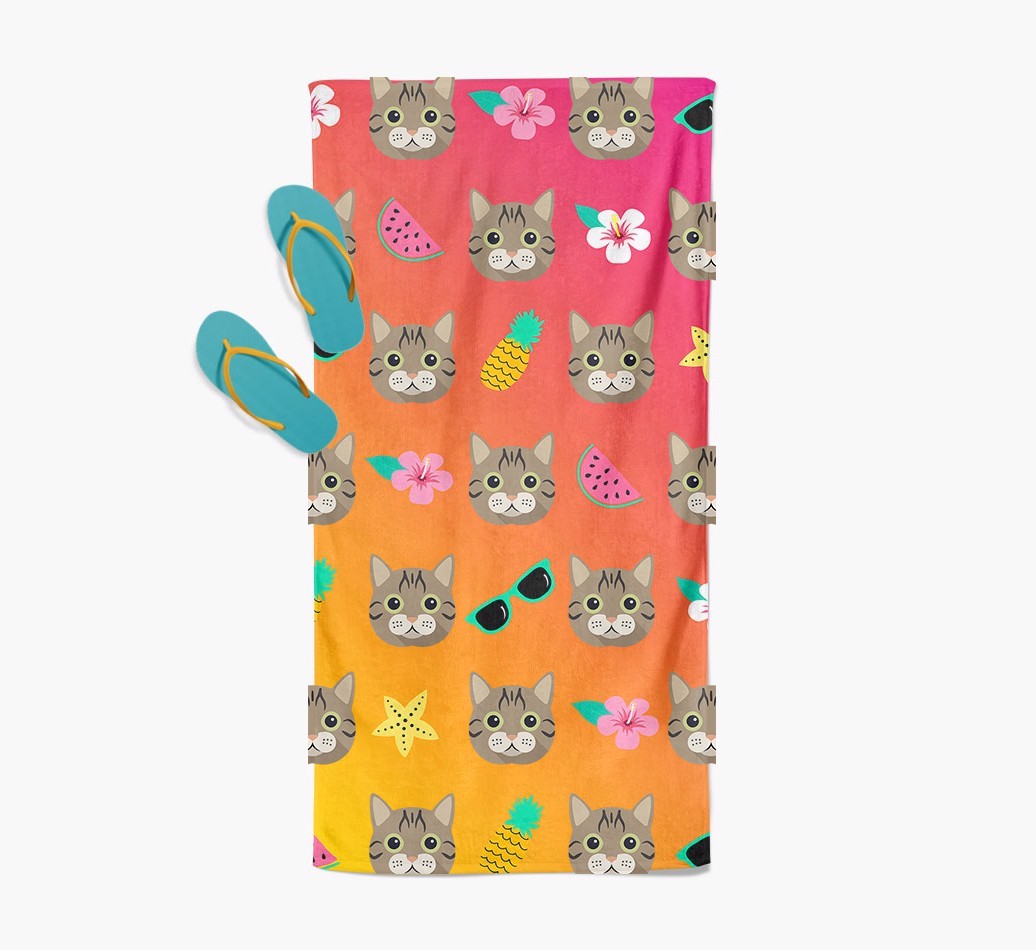 'Tropical Pattern' - Personalized {breedFullName} Towel