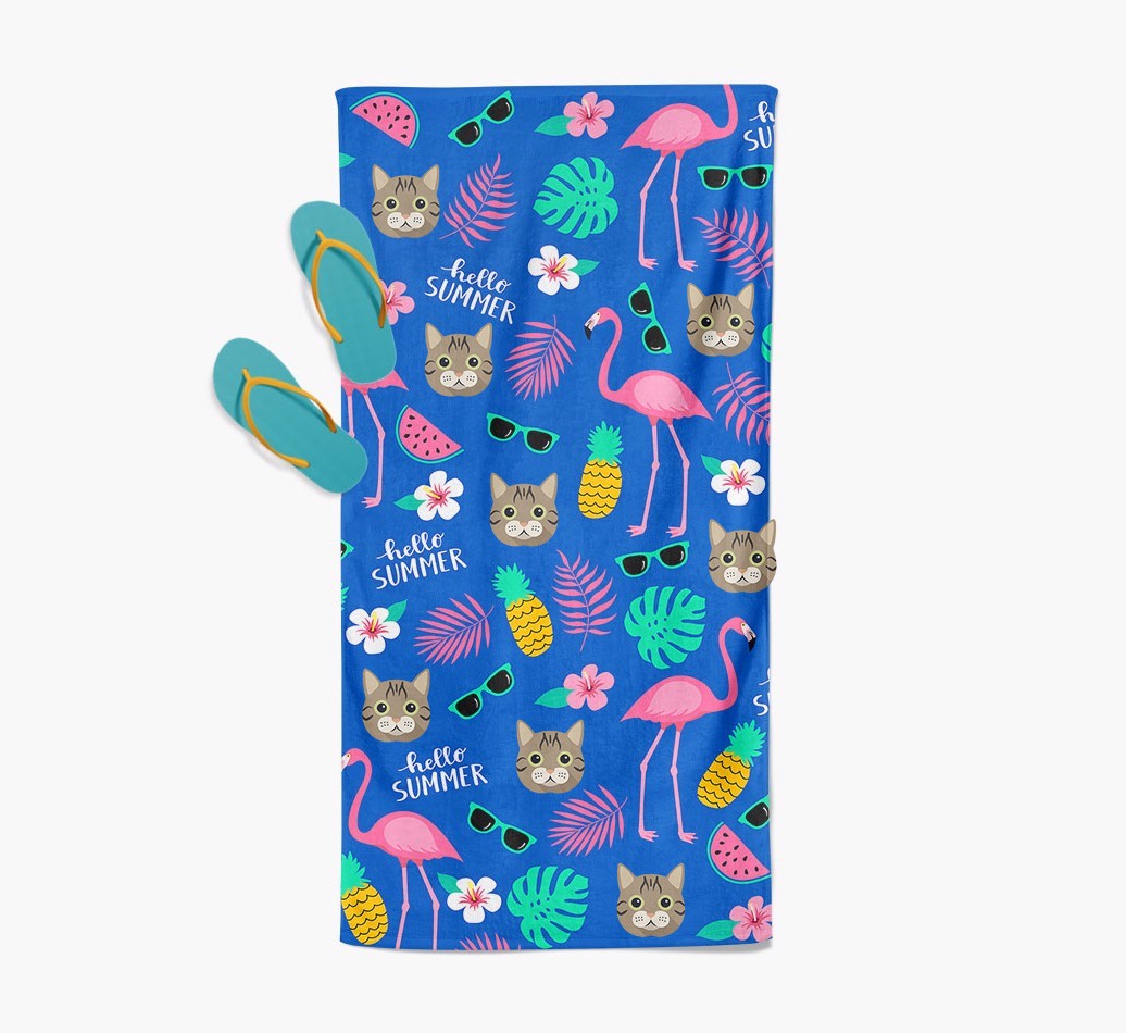 'Flamingo & {breedFullName} Icon Pattern' - Personalized Towel
