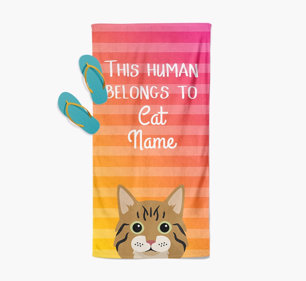 'This Human Belongs to...' - Personalised {breedFullName} Towel | Yappy.com