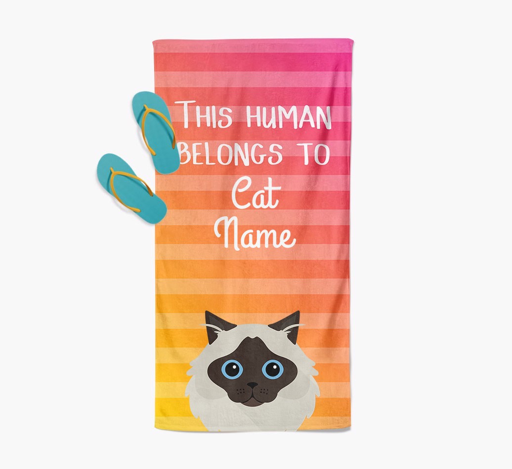 'This Human Belongs to...' - Personalised {breedFullName} Towel | Yappy.com