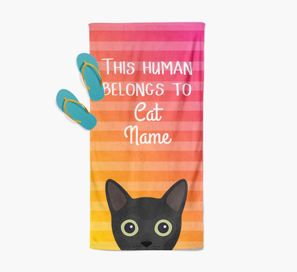 'This Human Belongs to...' - Personalised {breedFullName} Towel | Yappy.com