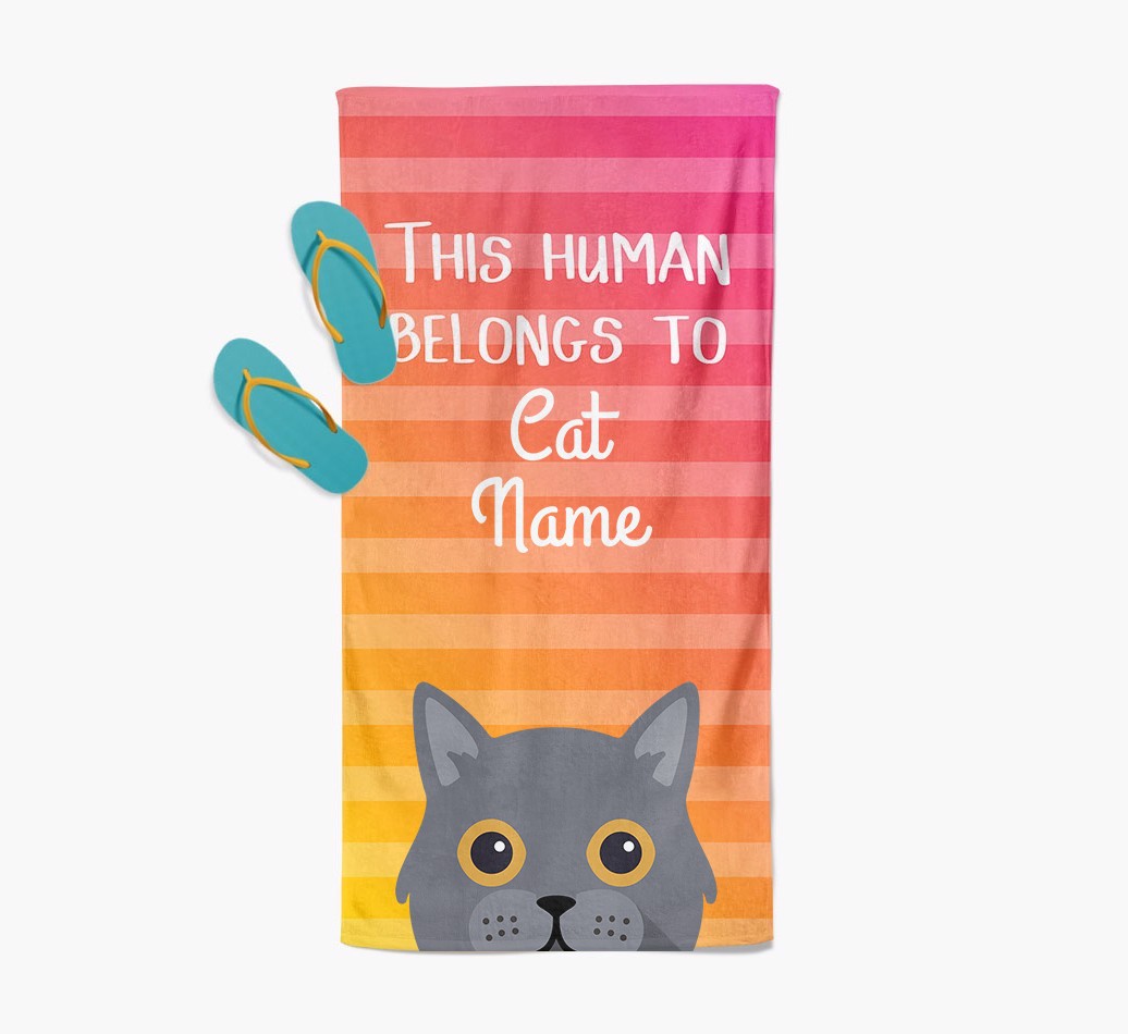 'This Human Belongs to...' - Personalised {breedFullName} Towel | Yappy.com