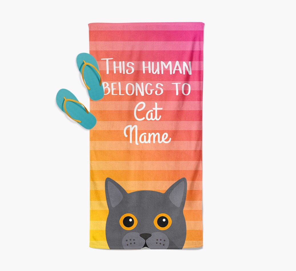 'This Human Belongs to...' - Personalised {breedFullName} Towel | Yappy.com
