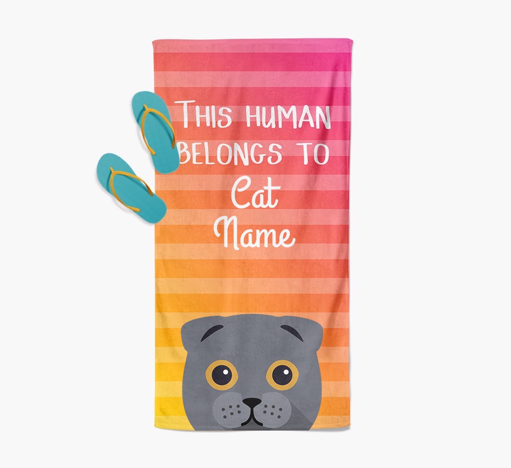 'This Human Belongs to...' - Personalised {breedFullName} Towel | Yappy.com
