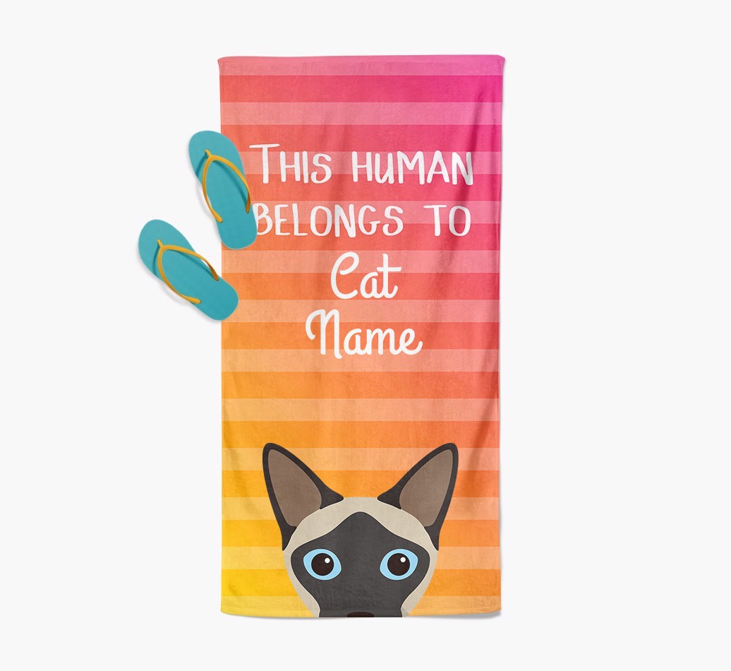 'This Human Belongs to...' - Personalised {breedFullName} Towel | Yappy.com
