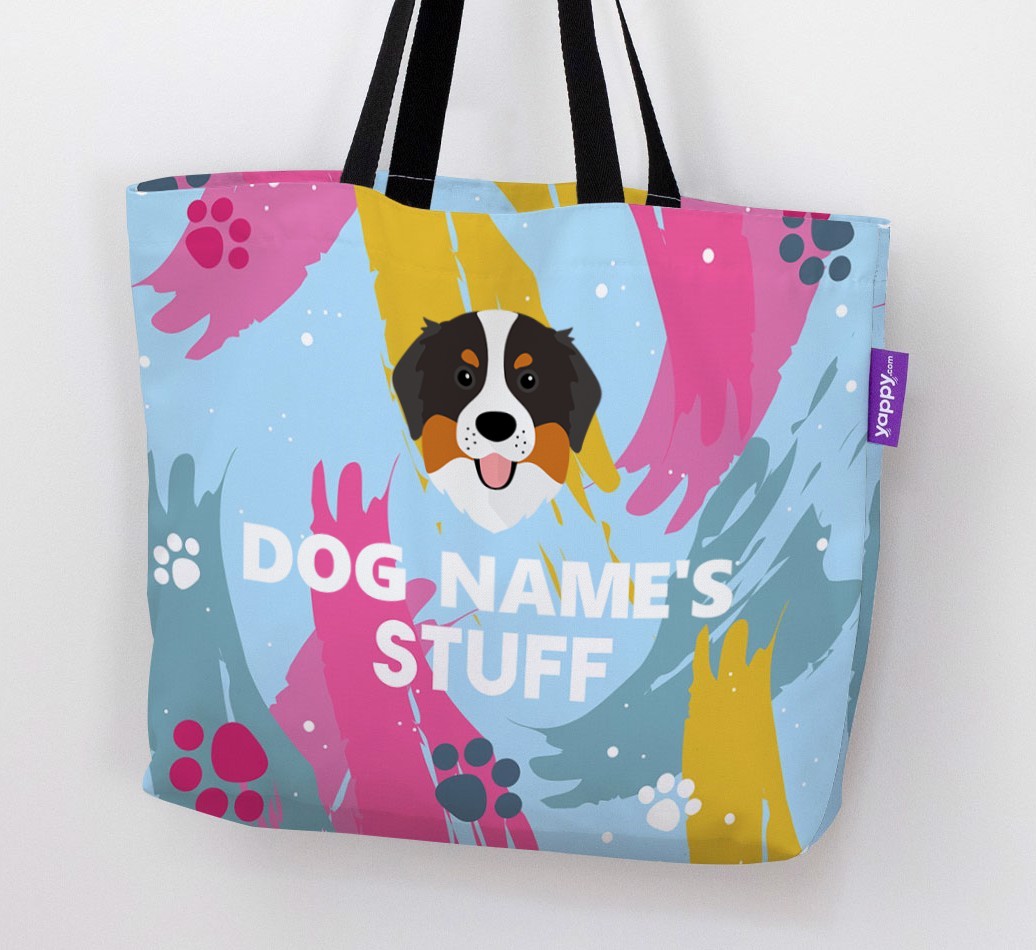 Paint Splatter: Personalised {breedFullName} Canvas Bag