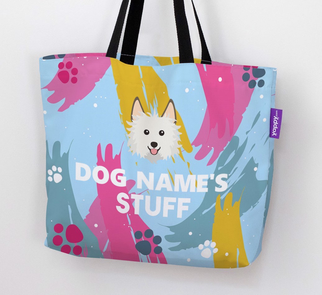 Paint Splatter: Personalized {breedFullName} Canvas Bag