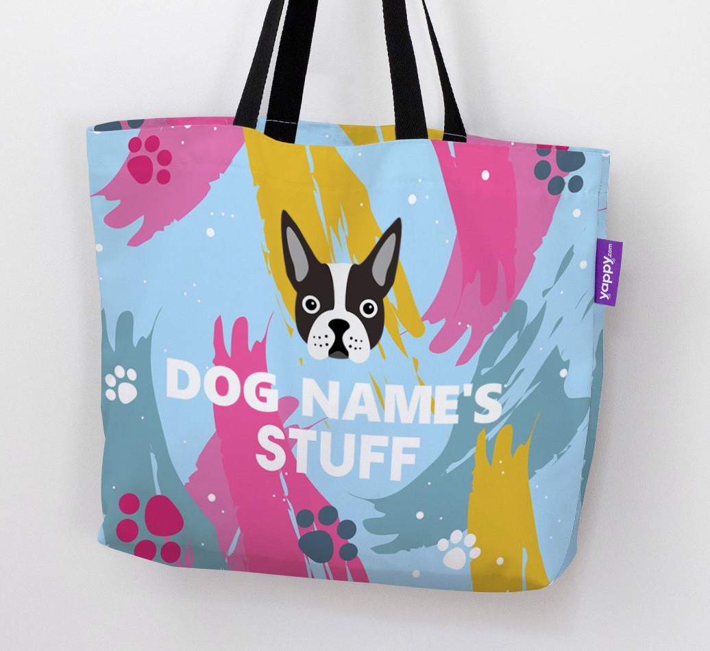 Paint Splatter: Personalised {breedFullName} Canvas Bag