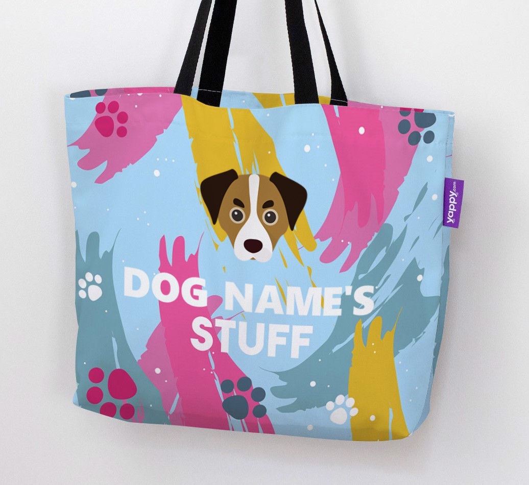 Paint Splatter: Personalised {breedFullName} Canvas Bag