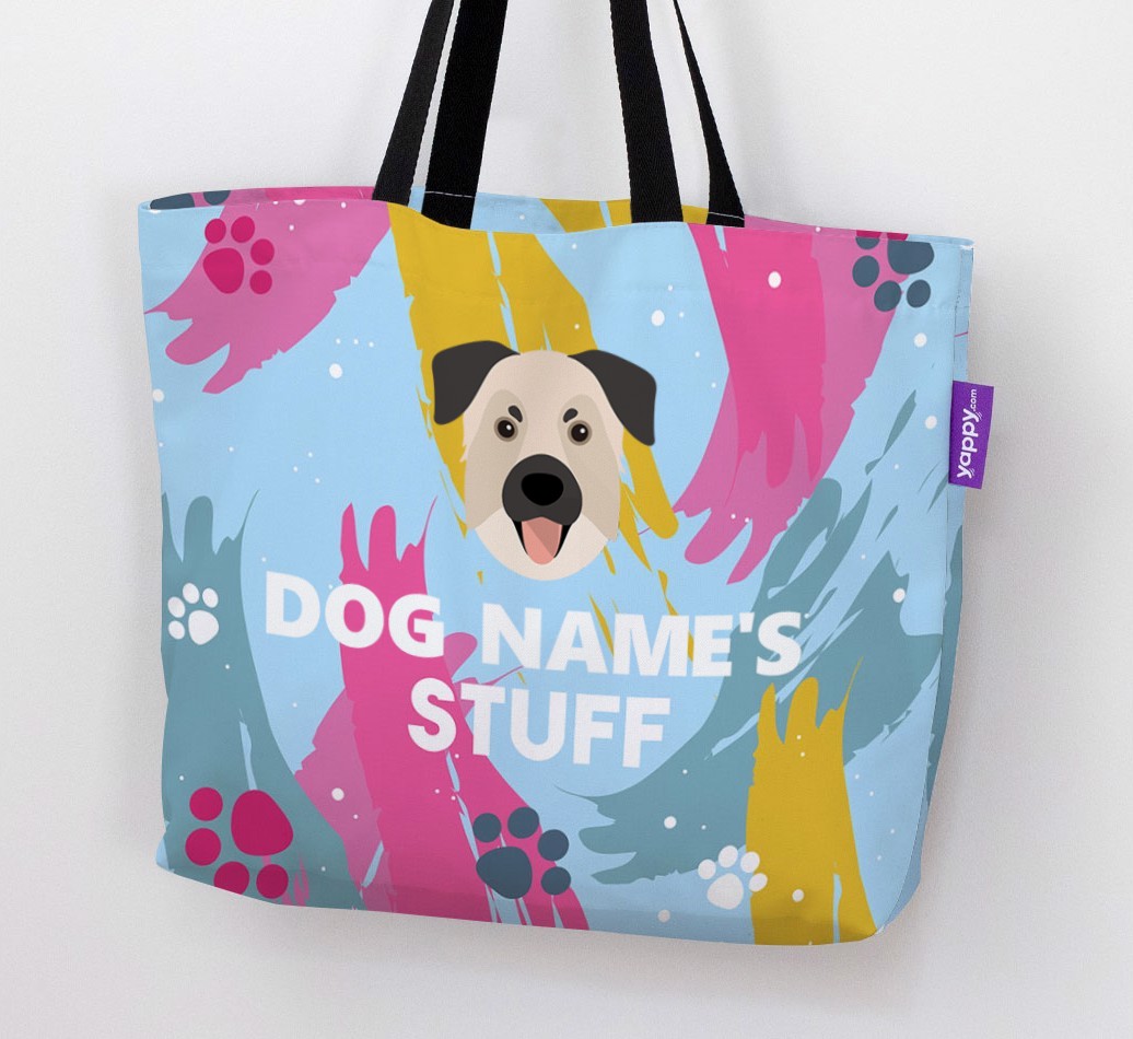 Paint Splatter: Personalised {breedFullName} Canvas Bag