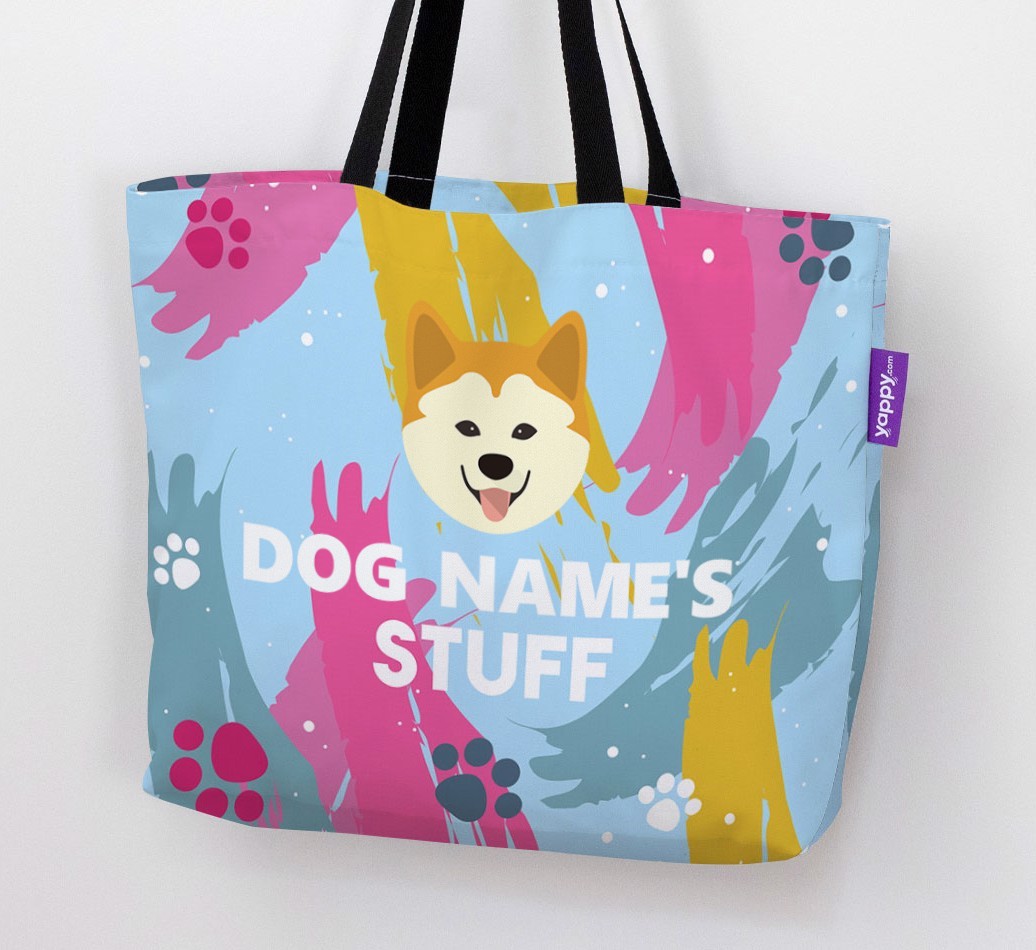 Paint Splatter: Personalised {breedFullName} Canvas Bag
