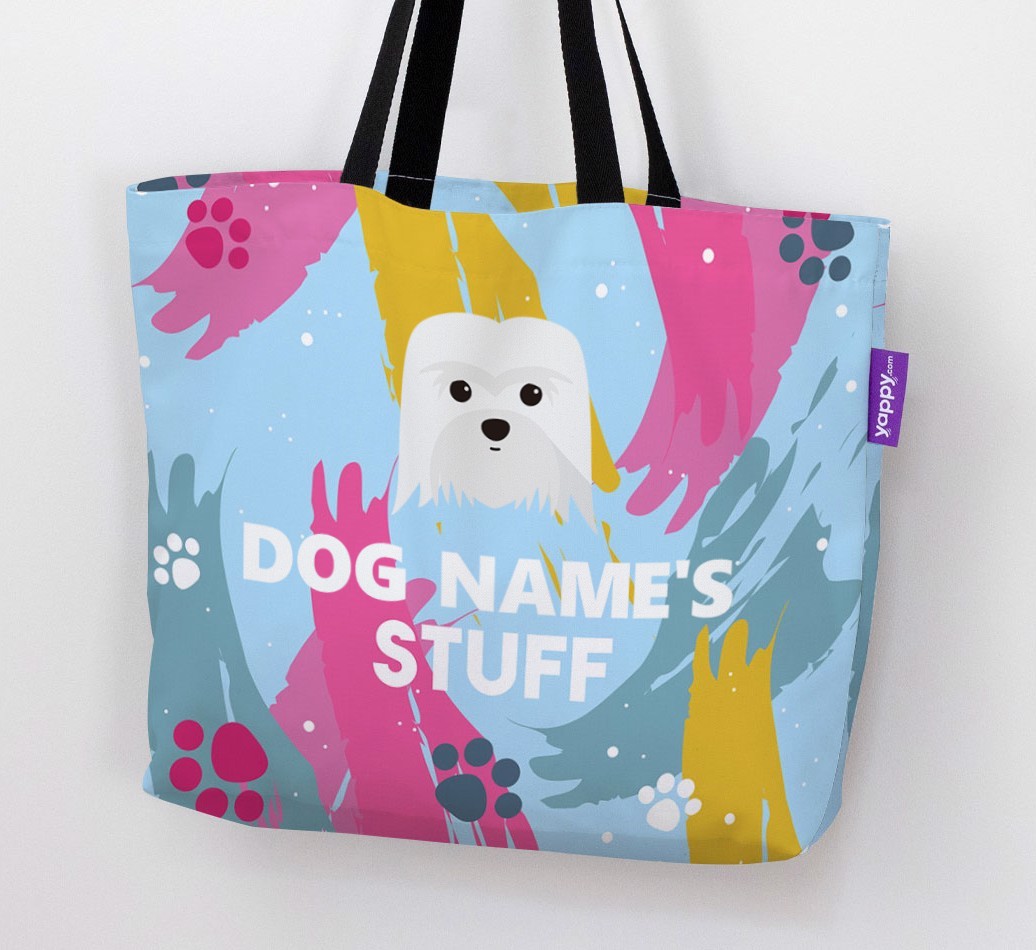 Paint Splatter: Personalised {breedFullName} Canvas Bag