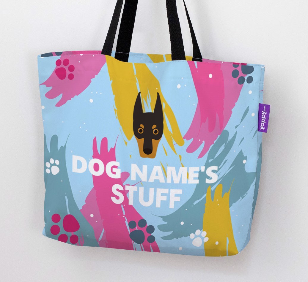 Paint Splatter: Personalised {breedFullName} Canvas Bag
