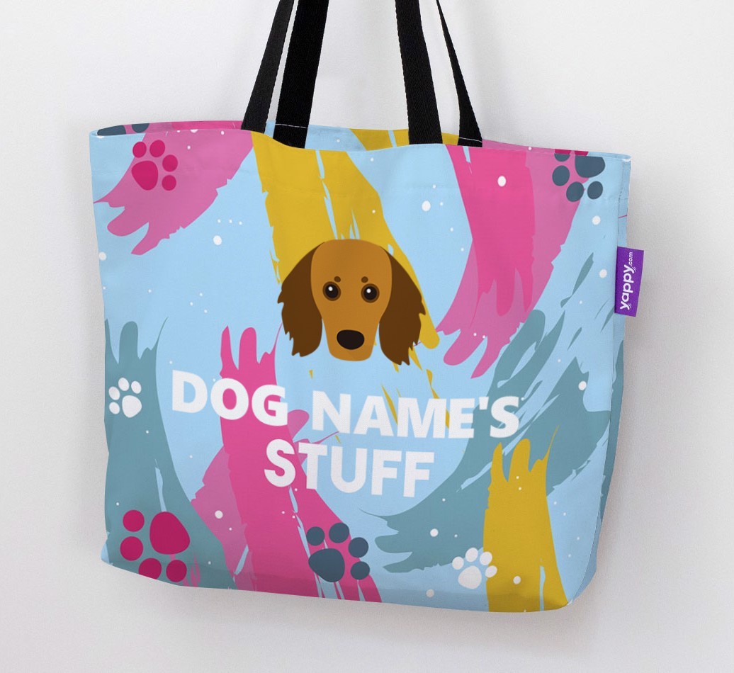Paint Splatter: Personalized {breedFullName} Canvas Bag