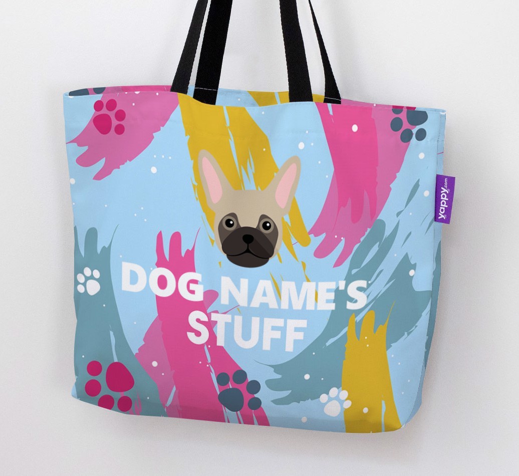 Paint Splatter: Personalised {breedFullName} Canvas Bag