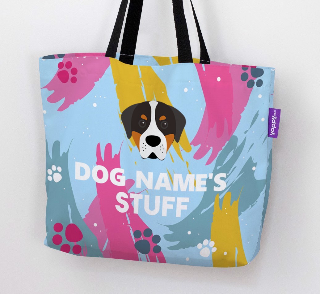 Paint Splatter: Personalised {breedFullName} Canvas Bag