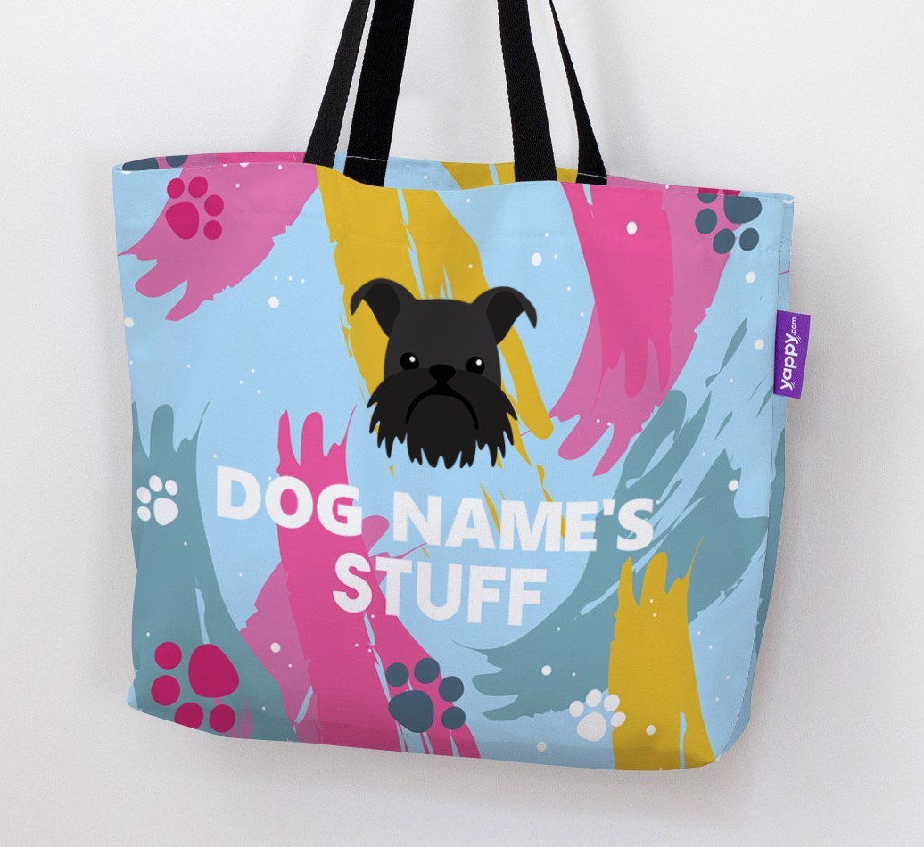 Paint Splatter: Personalised {breedFullName} Canvas Bag