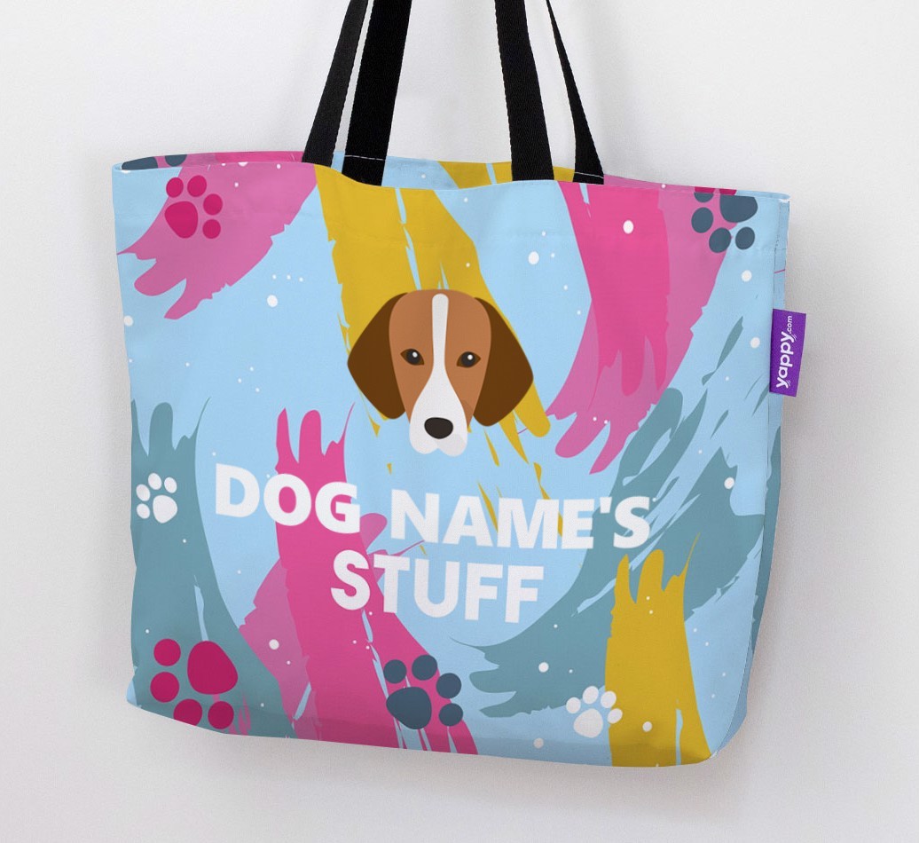 Paint Splatter: Personalised {breedFullName} Canvas Bag