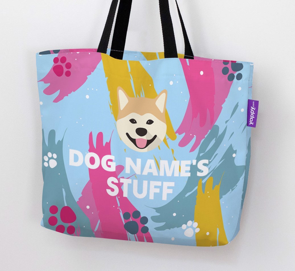 Paint Splatter: Personalised {breedFullName} Canvas Bag