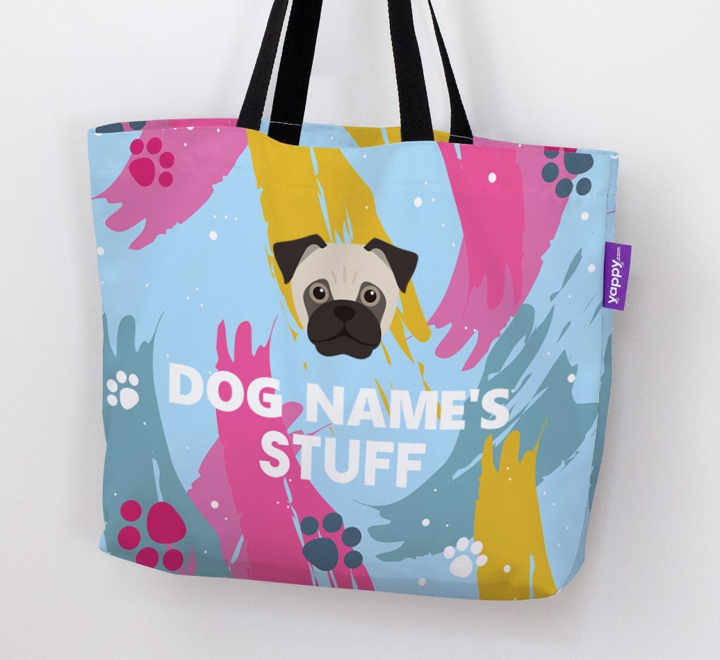 Paint Splatter: Personalized {breedFullName} Canvas Bag
