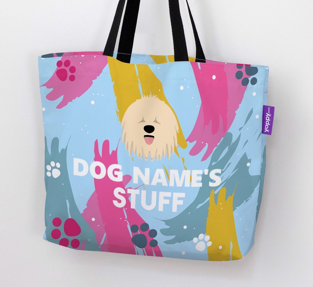 Paint Splatter: Personalized {breedFullName} Canvas Bag