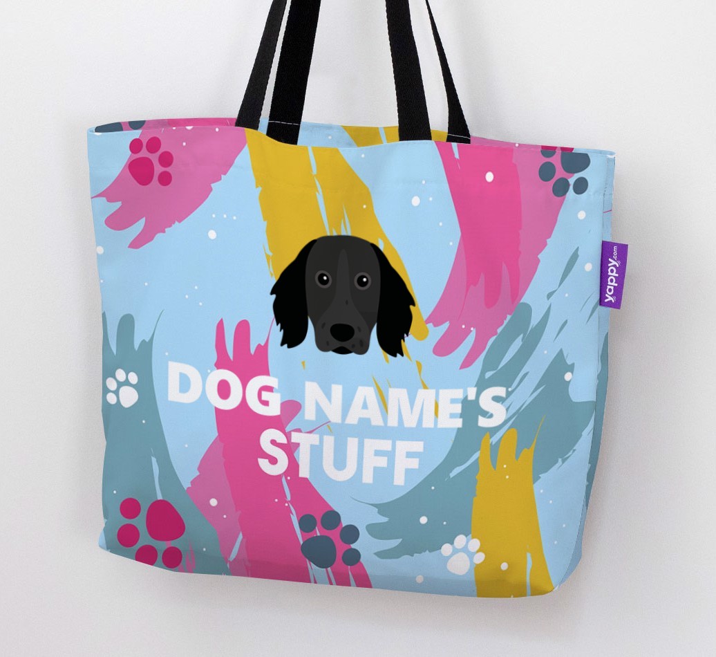 Paint Splatter: Personalised {breedFullName} Canvas Bag