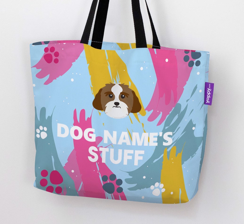 Paint Splatter: Personalised {breedFullName} Canvas Bag