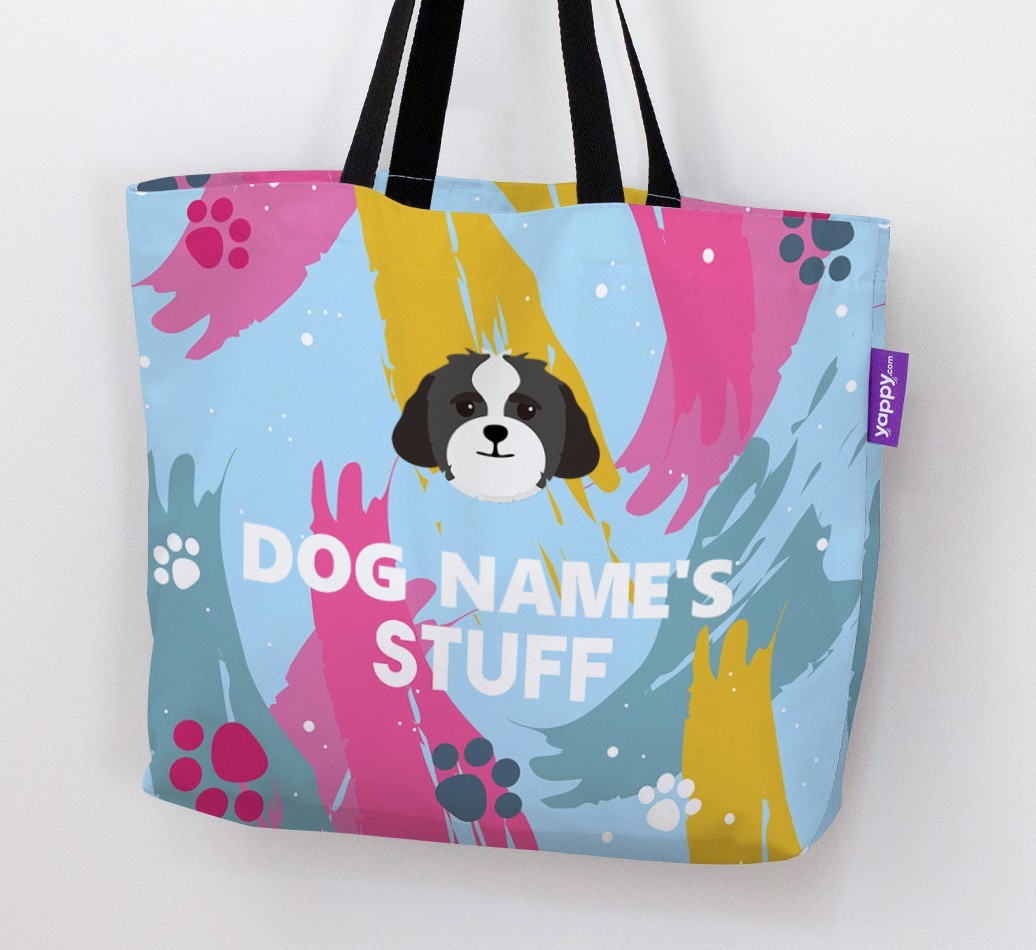 Paint Splatter: Personalised {breedFullName} Canvas Bag