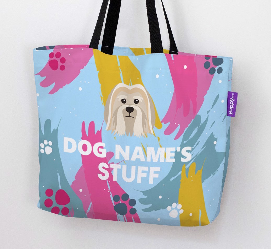 Paint Splatter: Personalised {breedFullName} Canvas Bag