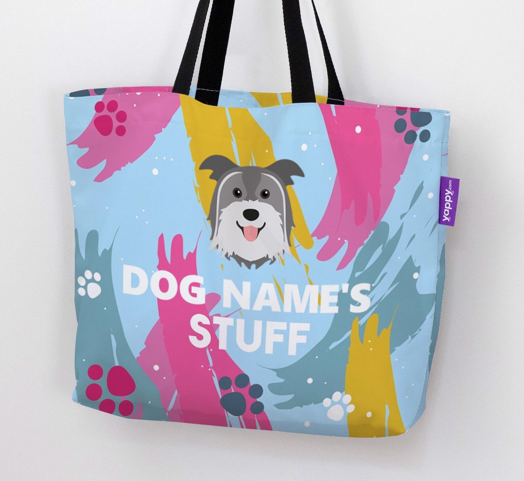 Paint Splatter: Personalised {breedFullName} Canvas Bag