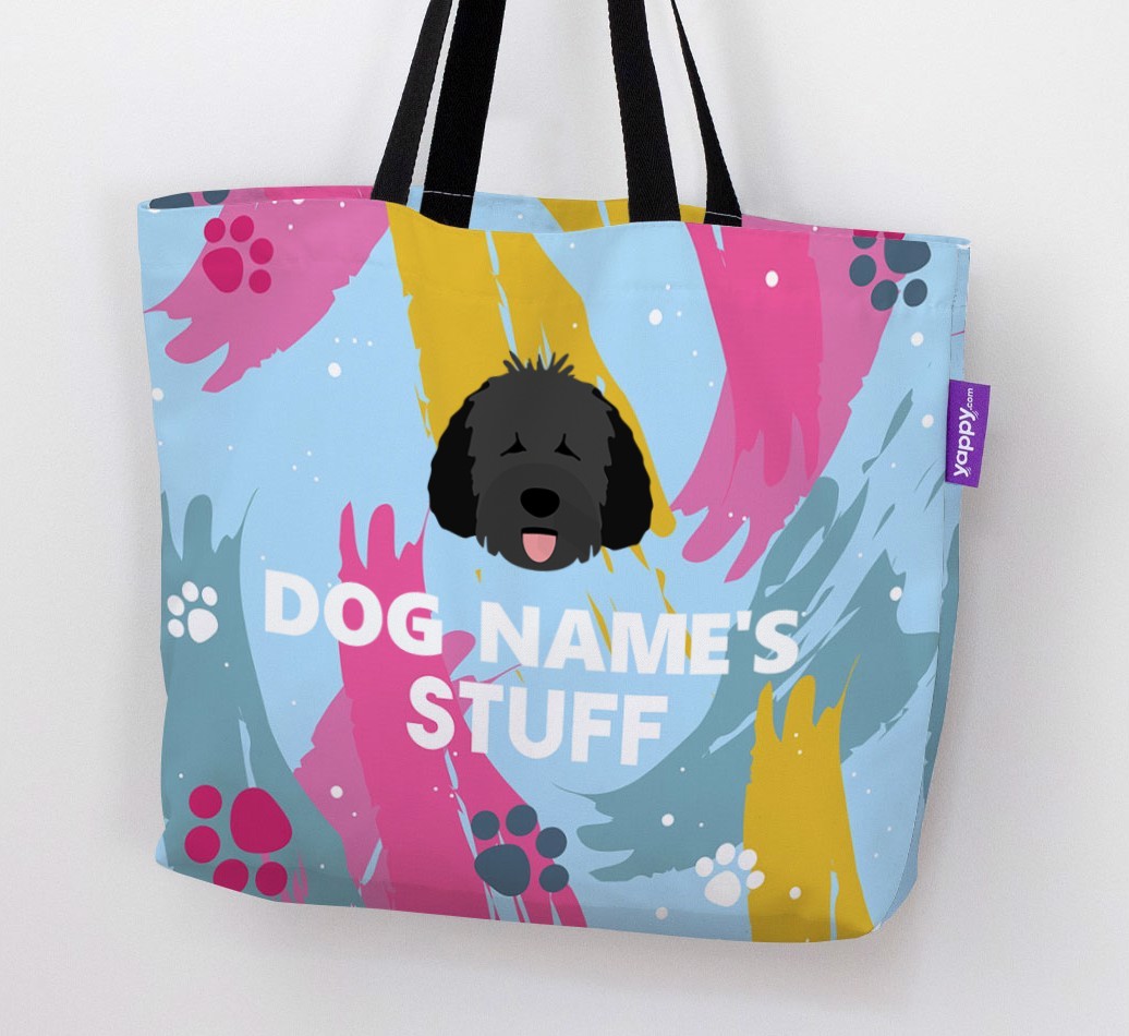 Paint Splatter: Personalised {breedFullName} Canvas Bag