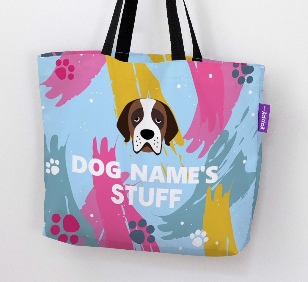 Paint Splatter: Personalised {breedFullName} Canvas Bag