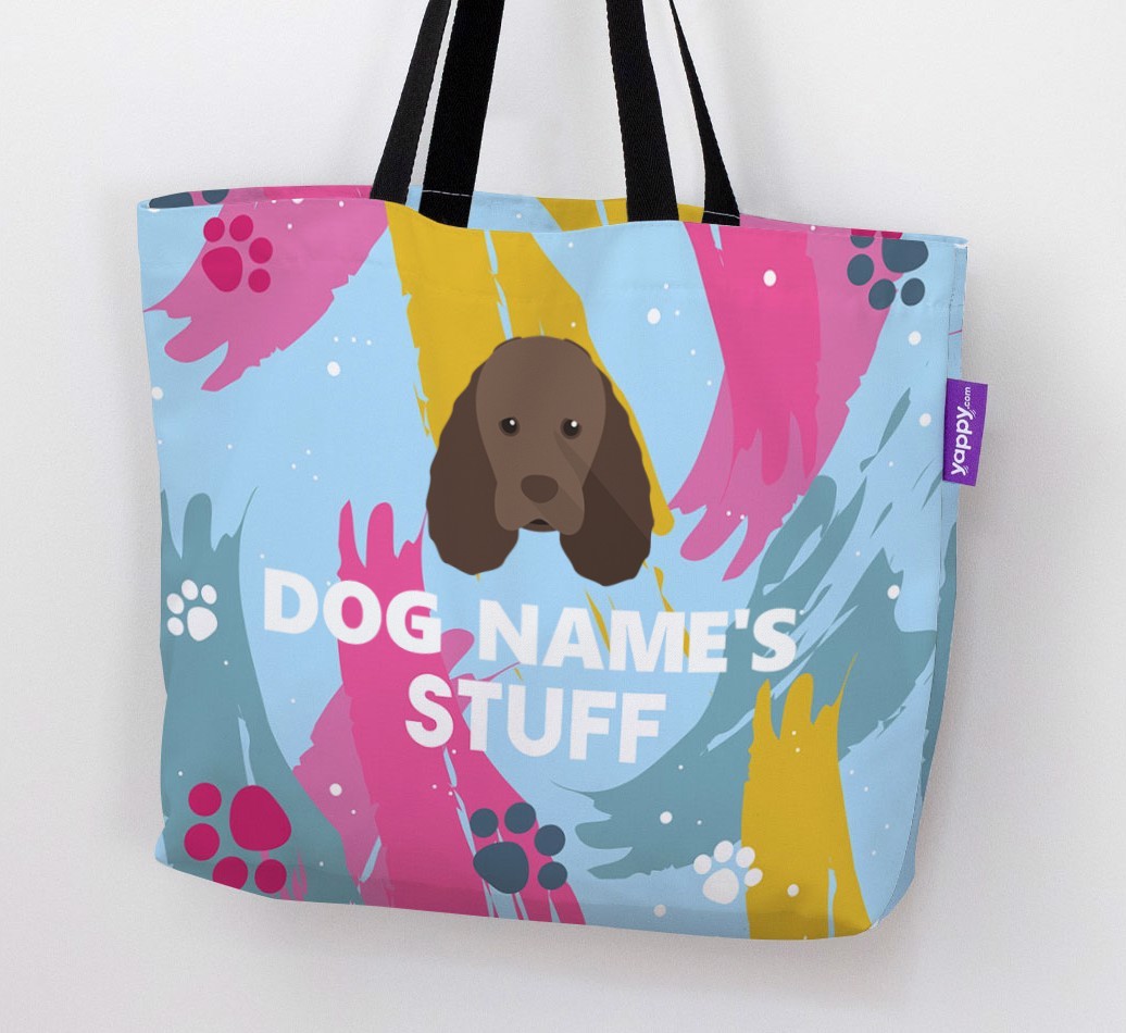Paint Splatter: Personalised {breedFullName} Canvas Bag